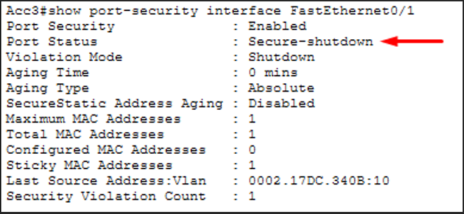 Port Secure-shutdown