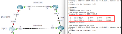Ping R1 vers SP1 via R2