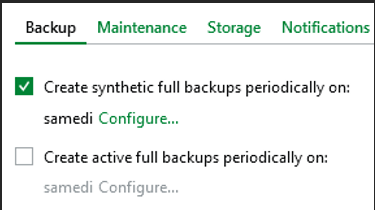 Paramètre de fréquence backup Full